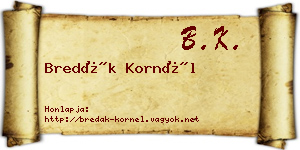 Bredák Kornél névjegykártya