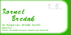 kornel bredak business card